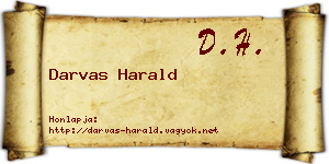 Darvas Harald névjegykártya